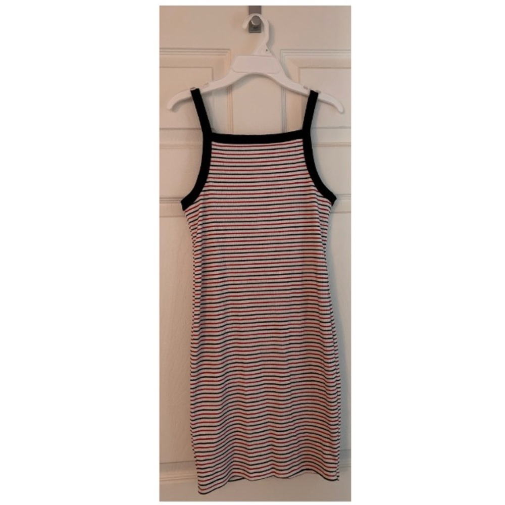 Bodycon, red and black striped dress. Bozzolo.
